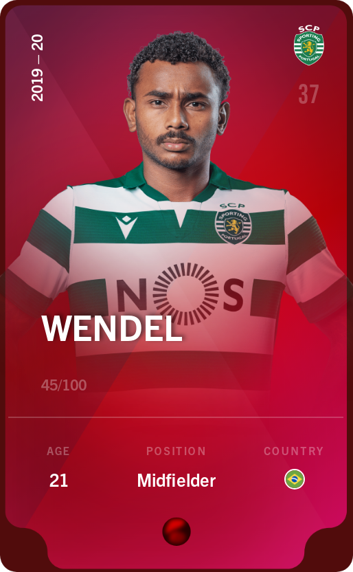 Sorare - Sorare Official - Wendel 2019-20 • Rare 45/100 - NFT # 78081602265075284426028151060836051471534273375098047623250196337149683757154