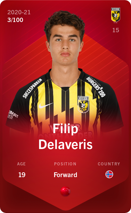 Sorare - Sorare Official - Filip Delaveris 2020-21 • Rare 3/100 - NFT # 31859724590534221755380820713778364256786826524699465707559557058800124114517