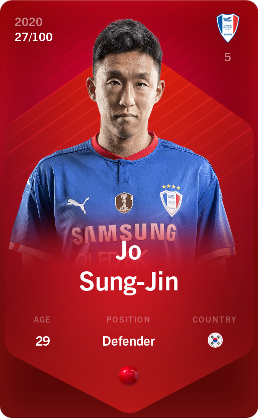 Sorare - Sorare Official - Jo Sung-Jin 2020-21 • Rare 27/100 - NFT # 107080563232698484795285096618813752914860222309317711720672294591547355653644