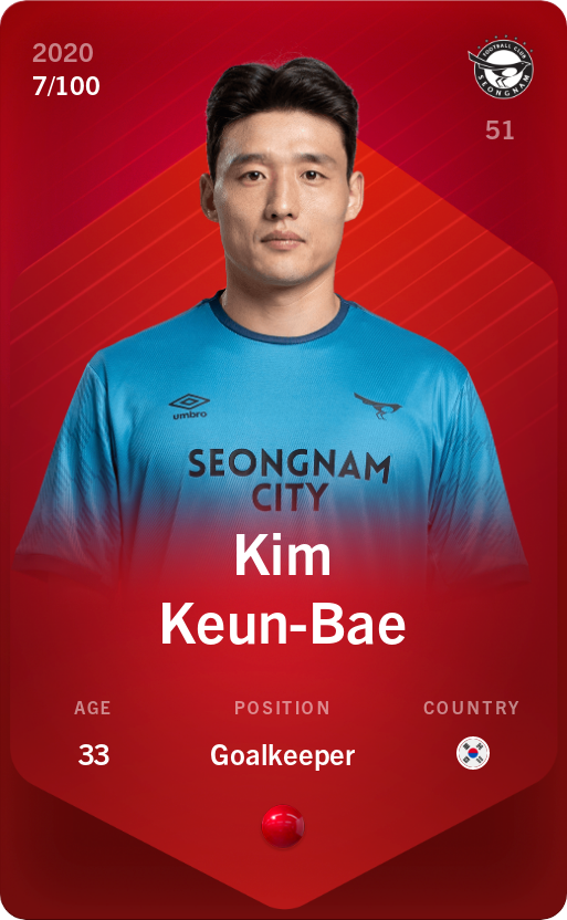 Sorare - Sorare Official - Kim Keun-Bae 2020-21 • Rare 7/100 - NFT # 94208298028456034520192593416967246516629101846463263355626395218214888334485
