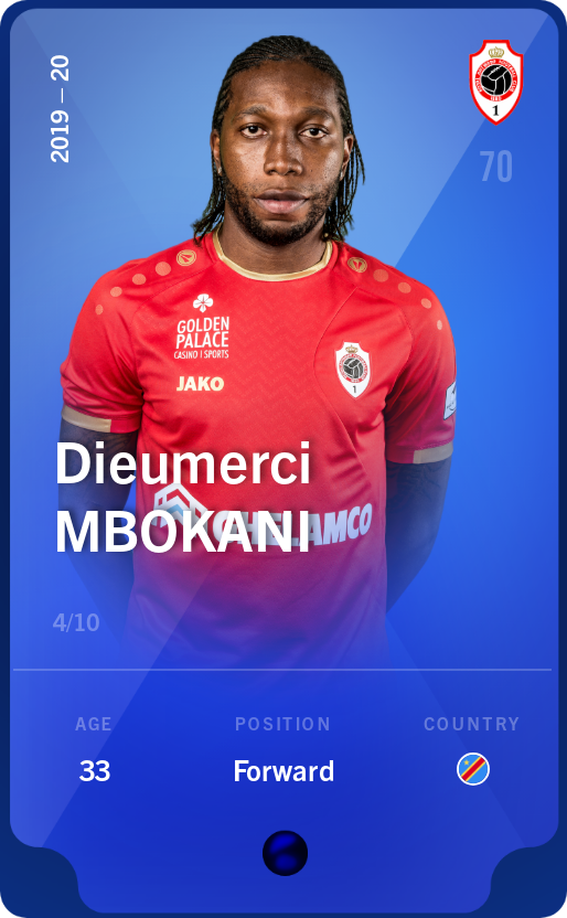 Sorare - Sorare Official - Dieumerci Mbokani 2019-20 • Super Rare 4/10 - NFT # 101976666277538037722310961625860826544532922684161646595940933032991803527393