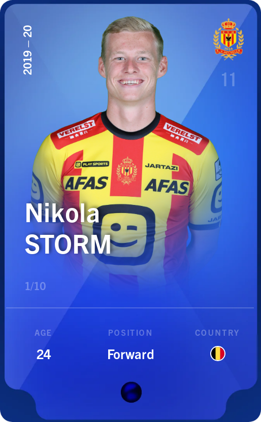 Sorare - Sorare Official - Nikola Storm 2019-20 • Super Rare 1/10 - NFT # 87778795783238894847120761721027420059066677811977703689985017078796177757660