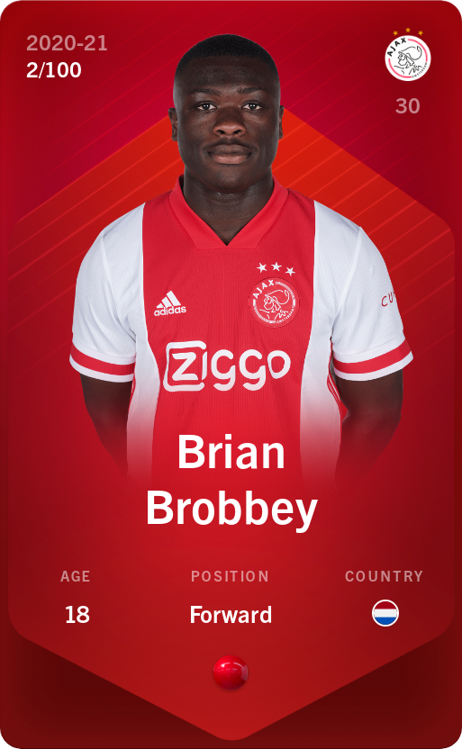 Sorare - Sorare Official - Brian Brobbey 2020-21 • Rare 2/100 - NFT # 5507099124500103685898526699436228635970973531910196832816040277272528354053