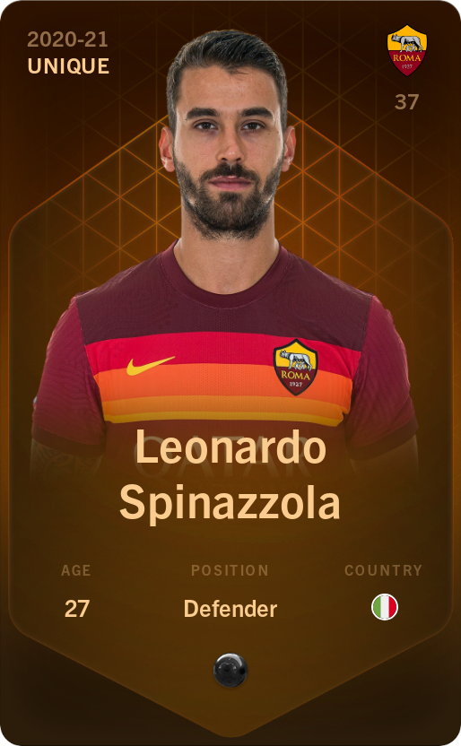 Sorare - Sorare Official - Leonardo Spinazzola 2020-21 • Unique - NFT # 9309172967052322375696745243464939903052693011564314807016156189136146952637