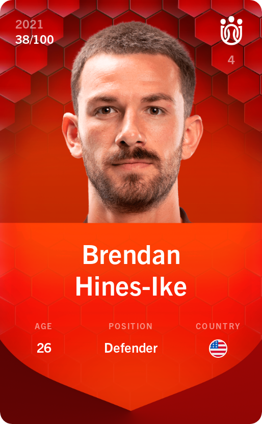 Sorare - Sorare Official - Brendan Hines-Ike 2021-22 • Rare 38/100 - NFT # 111320742933217499086262019150612641258440032389097769834031155653500933620344