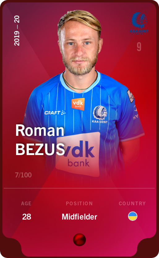 Sorare - Sorare Official - Roman Bezus 2019-20 • Rare 7/100 - NFT # 11092513632502841459152156730886952285399265881099417073395216310121132671460