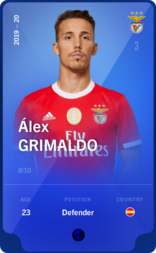 Sorare - Sorare Official - Álex Grimaldo 2019-20 • Super Rare 8/10 - NFT # 58789829893882219695831515401251059547304471850249439363181055912448651668199