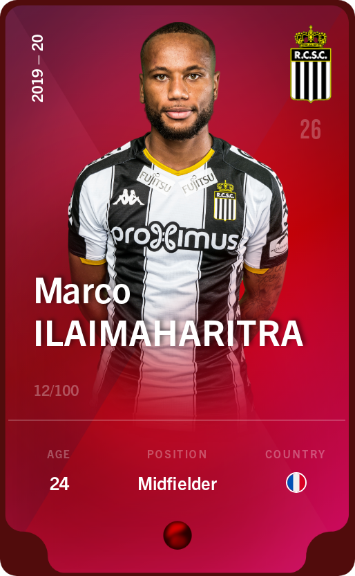 Sorare - Sorare Official - Marco Ilaimaharitra 2019-20 • Rare 12/100 - NFT # 34198614368320323487129113291733800183313656729635633627221996713344166697908