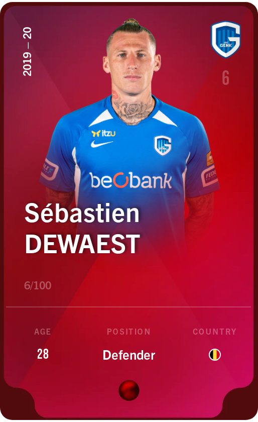 Sorare - Sorare Official - Sébastien Dewaest 2019-20 • Rare 6/100 - NFT # 28334006540505745711585301873635027426345625401249680860431901300075947043013