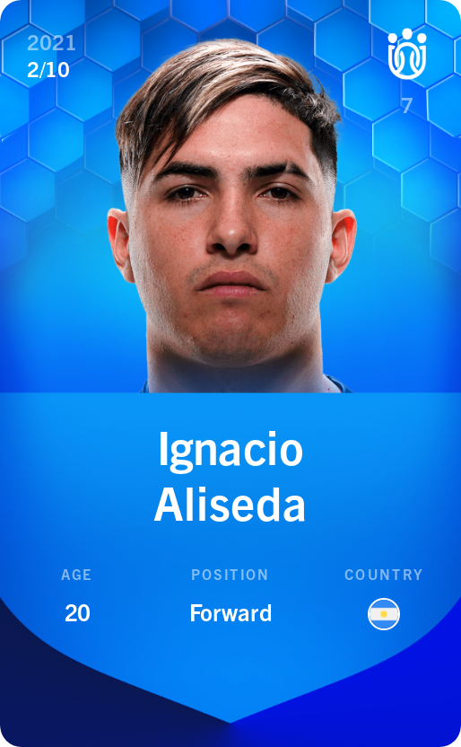 Sorare - Sorare Official - Ignacio Aliseda 2021-22 • Super Rare 2/10 - NFT # 35560812299564924050697627921636052248137006546708173263934543723966522335357