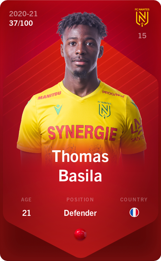 Sorare - Sorare Official - Thomas Basila 2020-21 • Rare 37/100 - NFT # 5437398455950586570715051596346154538276121492996573144918652613954189596685