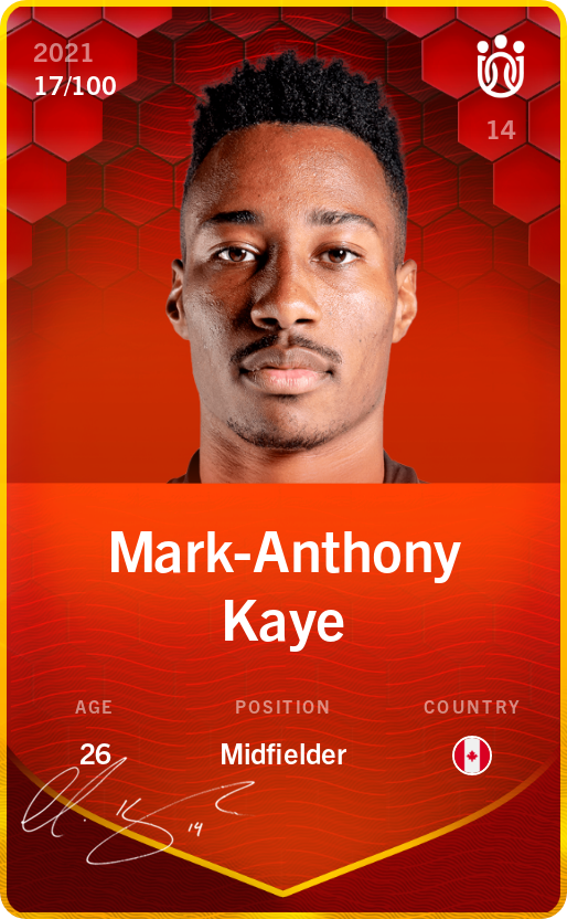 Sorare - Sorare Official - Mark-Anthony Kaye 2021-22 • Rare 17/100 - NFT # 78416657367718275285391217527425656095387184972296712372980941288255394886639