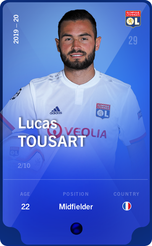 Sorare - Sorare Official - Lucas Tousart 2019-20 • Super Rare 2/10 - NFT # 49672478891104339879696761299915244488282367481137136955312232098120144882219