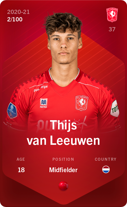 Sorare - Sorare Official - Thijs van Leeuwen 2020-21 • Rare 2/100 - NFT # 65781887677476217408269312504760912120222748376178905909339509173945311771377