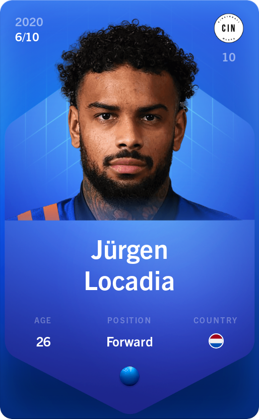 Sorare - Sorare Official - Jürgen Locadia 2020-21 • Super Rare 6/10 - NFT # 16449942111633020077217293344107726343665179179897733529968430542304536247404