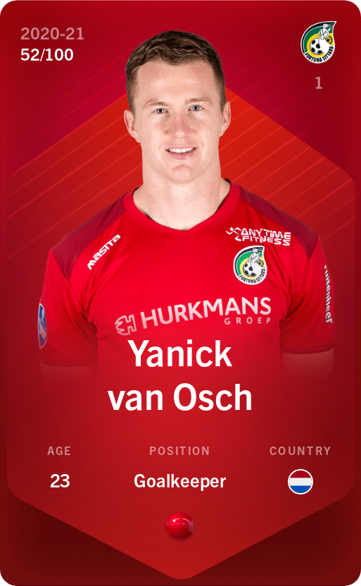 Sorare - Sorare Official - Yanick van Osch 2020-21 • Rare 52/100 - NFT # 39286159728081144412376535646971081246048817164740874226024297405062189284210