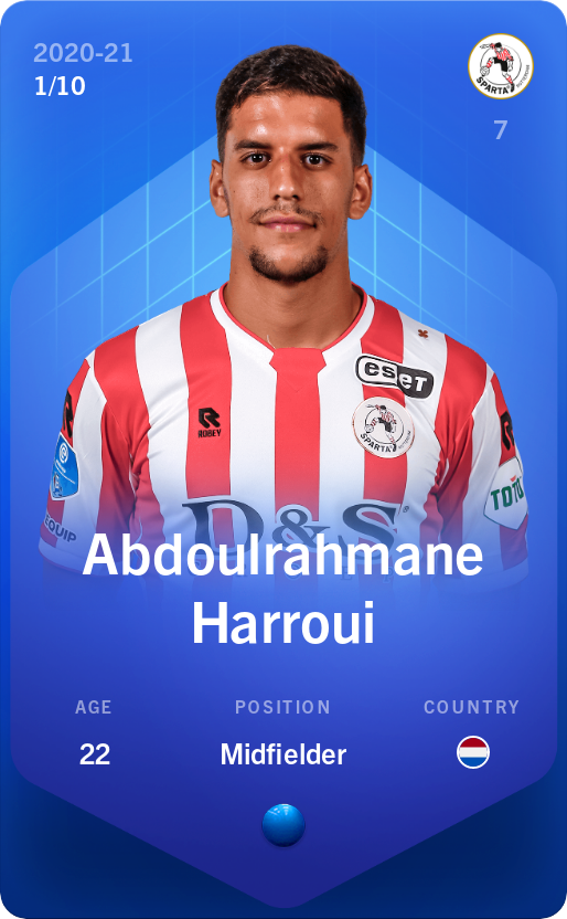 Sorare - Sorare Official - Abdoulrahmane Harroui 2020-21 • Super Rare 1/10 - NFT # 18871654229095501472122687047657886798399420409812465669442365459319181304040