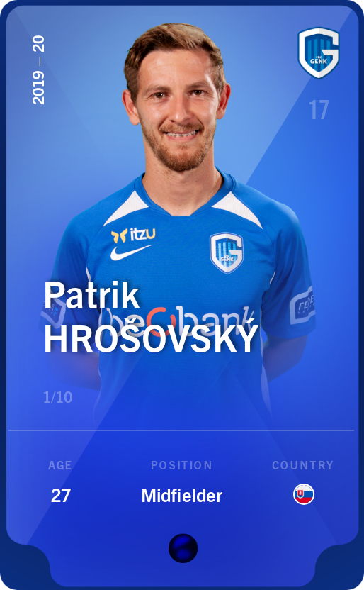 Sorare - Sorare Official - Patrik Hrošovský 2019-20 • Super Rare 1/10 - NFT # 100303096140762233458210199611869598488678922414999606794265761107836813291898
