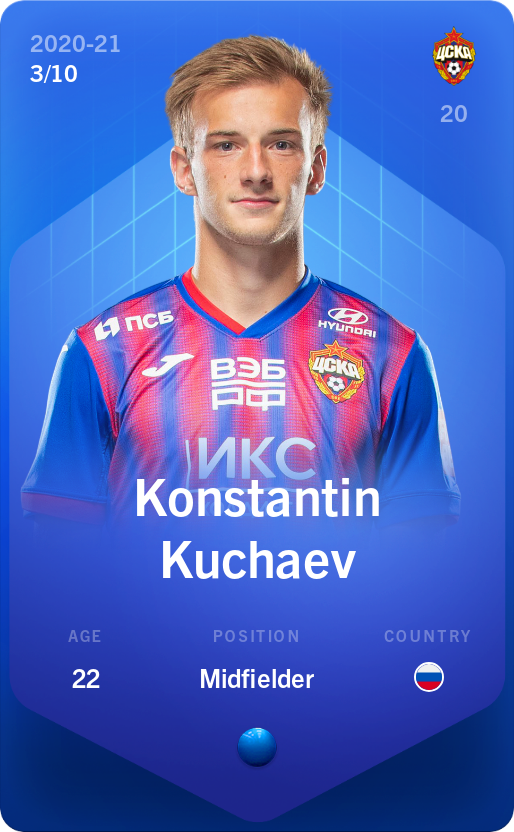 Sorare - Sorare Official - Konstantin Kuchaev 2020-21 • Super Rare 3/10 - NFT # 56345424981219140517469190765562529526748796000950150155005841941920515770595