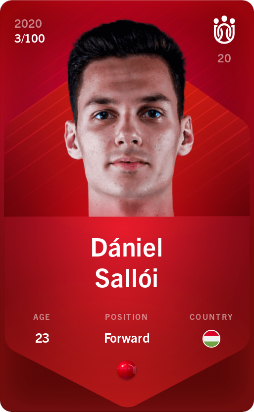 Sorare - Sorare Official - Dániel Sallói 2020-21 • Rare 3/100 - NFT # 72739491924194228672291349508100901916834746078060296105971079365593966998694