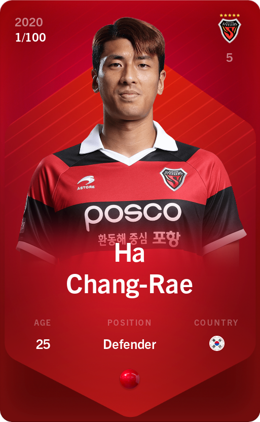 Sorare - Sorare Official - Ha Chang-Rae 2020-21 • Rare 1/100 - NFT # 107320927347930799962468719438834992434724118818303090633116032155319045655327