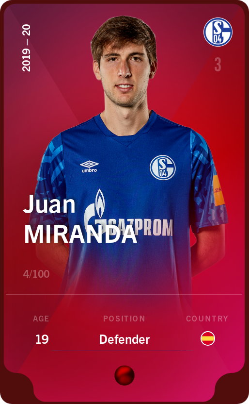 Sorare - Sorare Official - Juan Miranda 2019-20 • Rare 4/100 - NFT # 27410904800800630186887709055786064526558704965481289568269070192062411611275