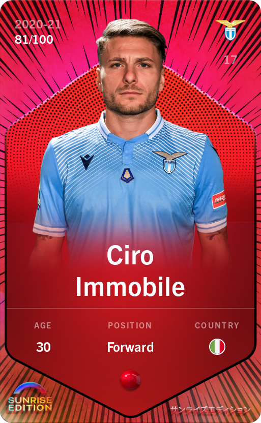 Sorare - Sorare Official - Ciro Immobile 2020-21 • Rare 81/100 - NFT # 11658849224109136153291456807616556583276277283858941928148429599834576852361