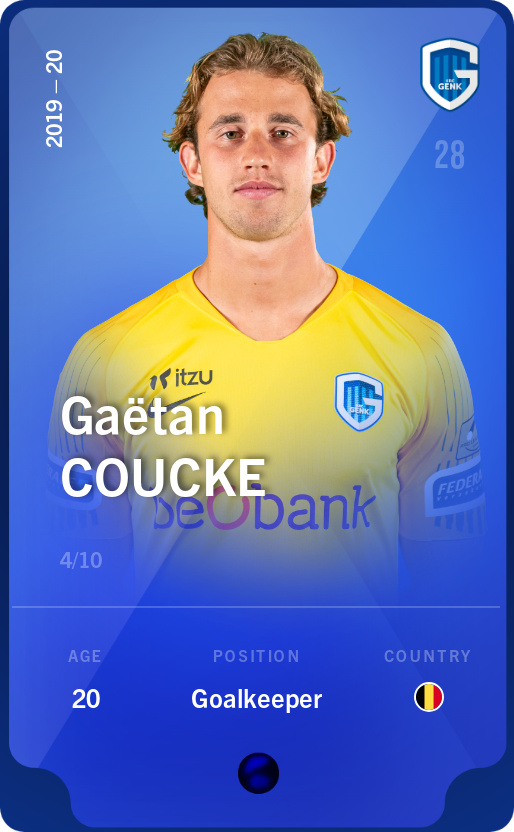 Sorare - Sorare Official - Gaëtan Coucke 2019-20 • Super Rare 4/10 - NFT # 58451496014818526965580045118964407888085258021973145057182078698435566186321