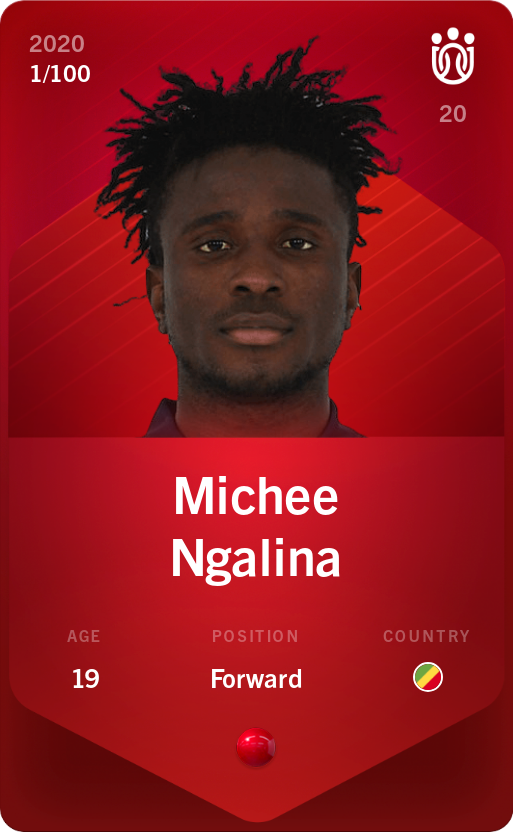 Sorare - Sorare Official - Michee Ngalina 2020-21 • Rare 1/100 - NFT # 102310888410891259205720806568654623621719471489086397338659669650688988556997