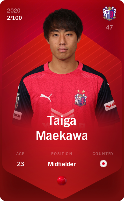 Sorare - Sorare Official - Taiga Maekawa 2020-21 • Rare 2/100 - NFT # 19160719881976684092731350547136218227450882492043672050684323125616915911990
