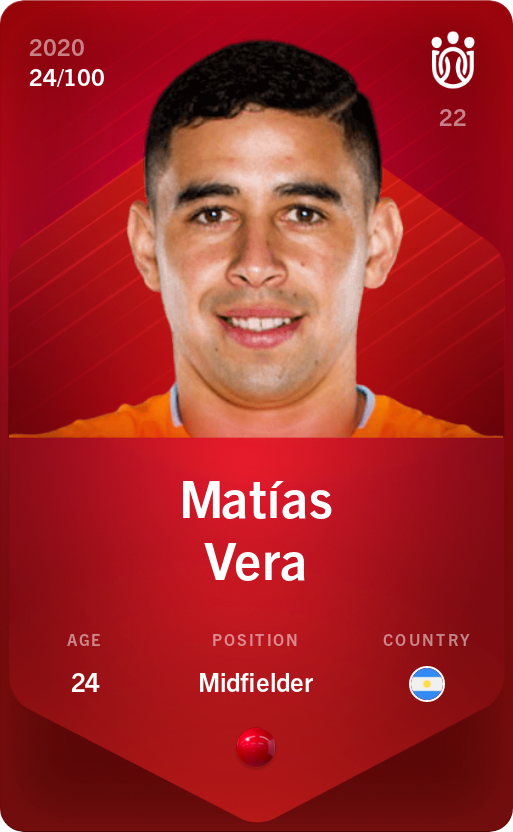 Sorare - Sorare Official - Matías Vera 2020-21 • Rare 24/100 - NFT # 11413596891750810313447221764787827849756375822337457520811984813783385127891
