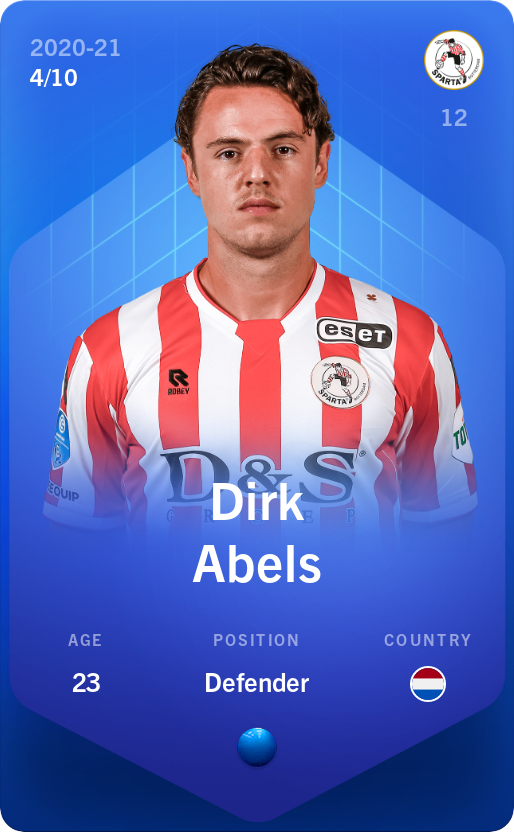 Sorare - Sorare Official - Dirk Abels 2020-21 • Super Rare 4/10 - NFT # 60081323552559395846347697649054195507470520972035918319080183932904042685401