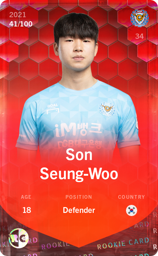 Sorare - Sorare Official - Son Seung-Woo 2021-22 • Rare 41/100 - NFT # 29111145326533380391083326325013313040038838795894410413582640481666930846368