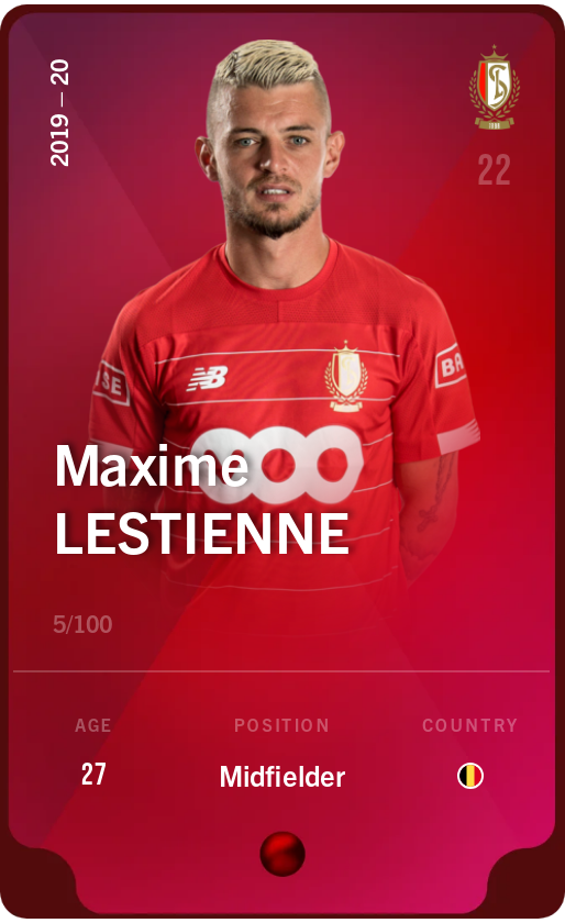 Sorare - Sorare Official - Maxime Lestienne 2019-20 • Rare 5/100 - NFT # 111691245360538521709045964553684654895221744863001985840244838474957176836036