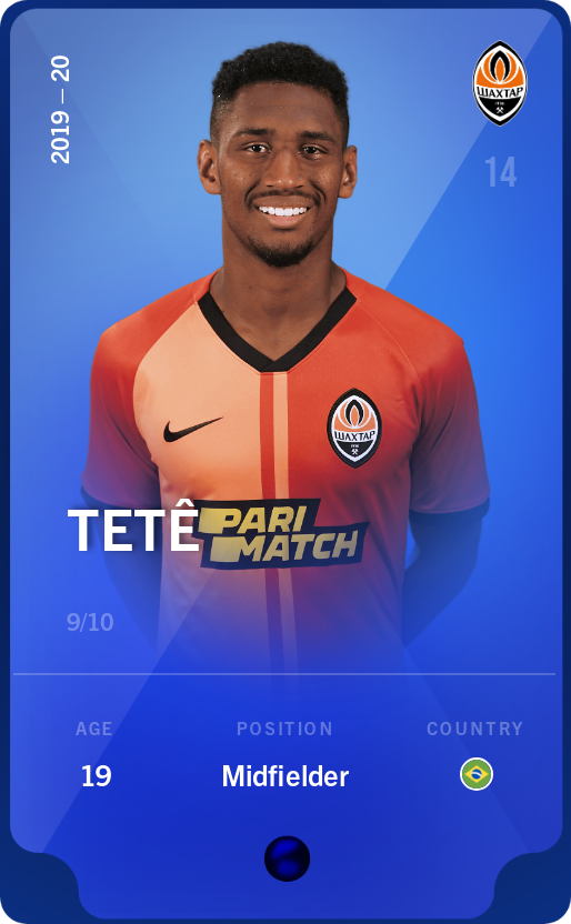 Sorare - Sorare Official - Tetê 2019-20 • Super Rare 9/10 - NFT # 111061165306348154102103655531658074286866886793194682956913742682591619650953