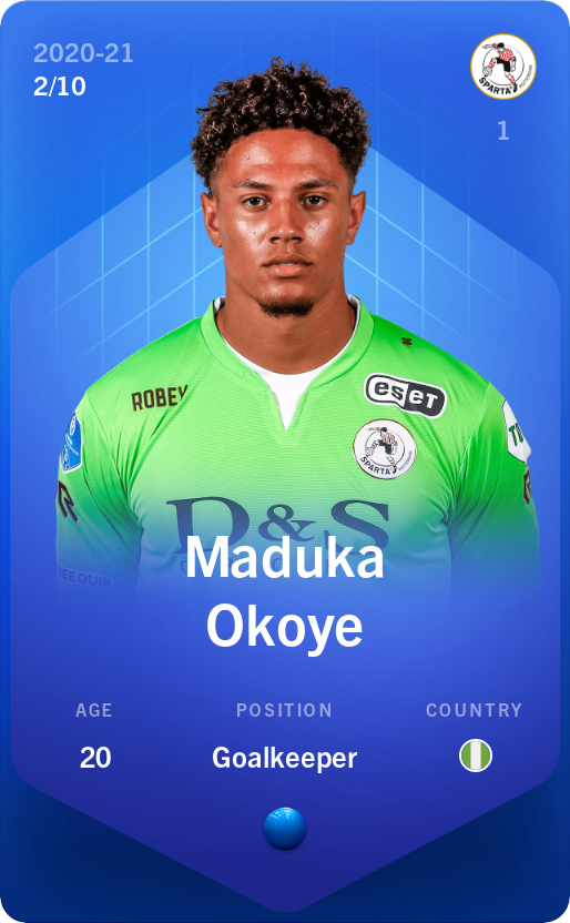 Sorare - Sorare Official - Maduka Okoye 2020-21 • Super Rare 2/10 - NFT # 7888333391641863276283024526001657563721387218916661063019094479076268997835