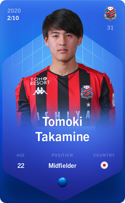 Sorare - Sorare Official - Tomoki Takamine 2020-21 • Super Rare 2/10 - NFT # 88172964770340016374577503033357393440681732047456946625316502910938570681316