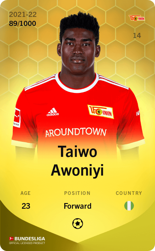 Taiwo Awoniyi 2021-22 • Limited 89/1000