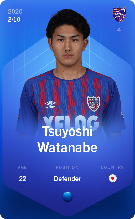 Sorare - Sorare Official - Tsuyoshi Watanabe 2020-21 • Super Rare 2/10 - NFT # 22035311209470339892180098160743158506752885749607388639518903795442219339825
