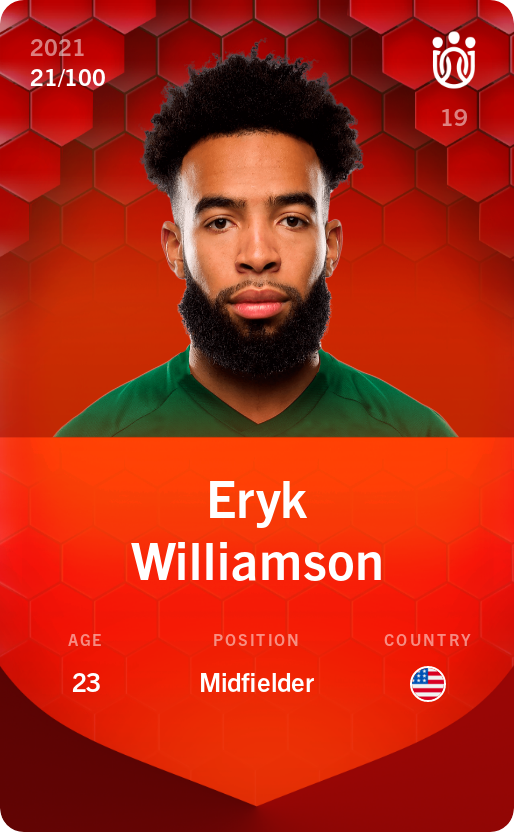 Sorare - Sorare Official - Eryk Williamson 2021-22 • Rare 21/100 - NFT # 114241279756725859586785607444291768776254736600166781679748783945586974882408