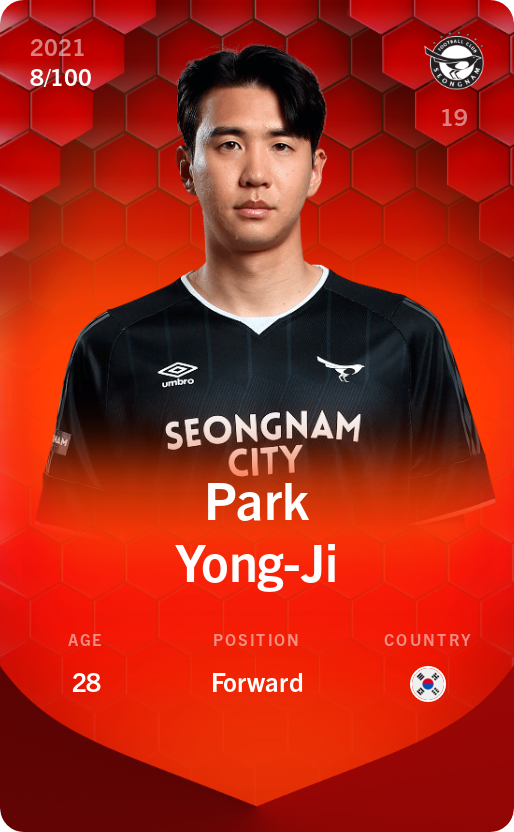 Sorare - Sorare Official - Park Yong-Ji 2021-22 • Rare 8/100 - NFT # 71991432095820487329865809954365762725089596000196044071096062529054955361772
