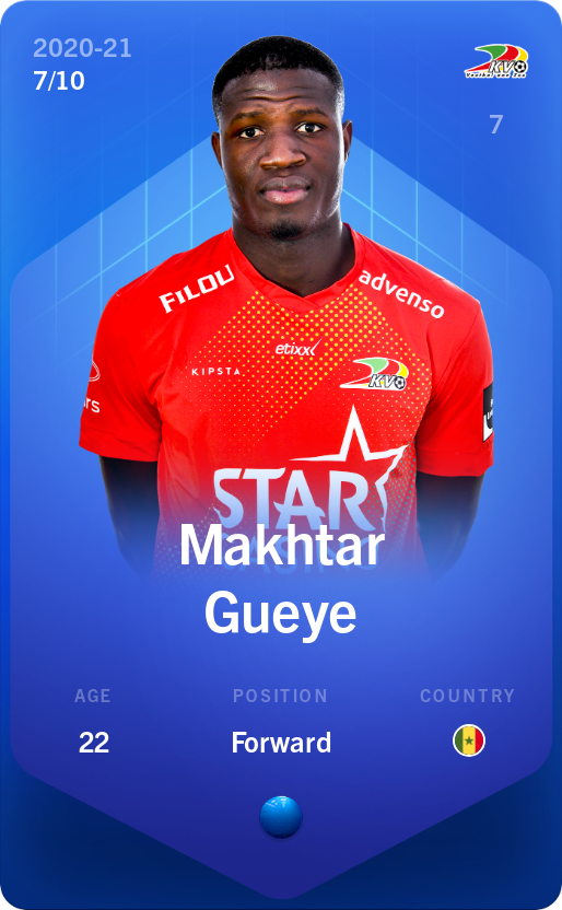 Sorare - Sorare Official - Makhtar Gueye 2020-21 • Super Rare 7/10 - NFT # 82042465272171734033095456249850137135042471352750402399146752960551305493963