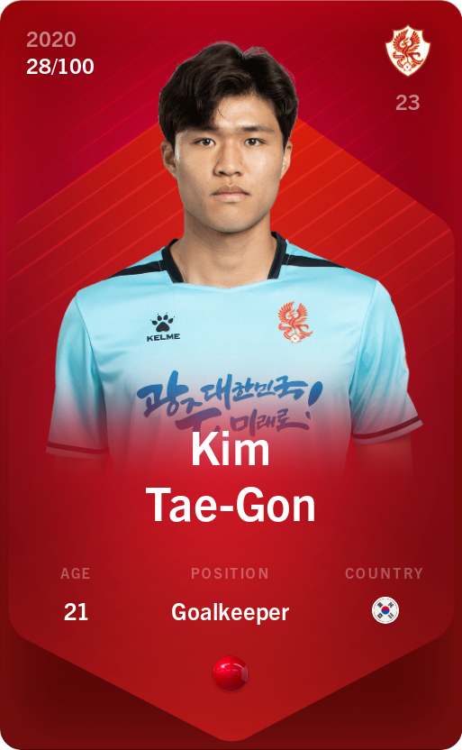 Sorare - Sorare Official - Kim Tae-Gon 2020-21 • Rare 28/100 - NFT # 54617161182101799392398989397817508327190592658668699341893416447973725746619