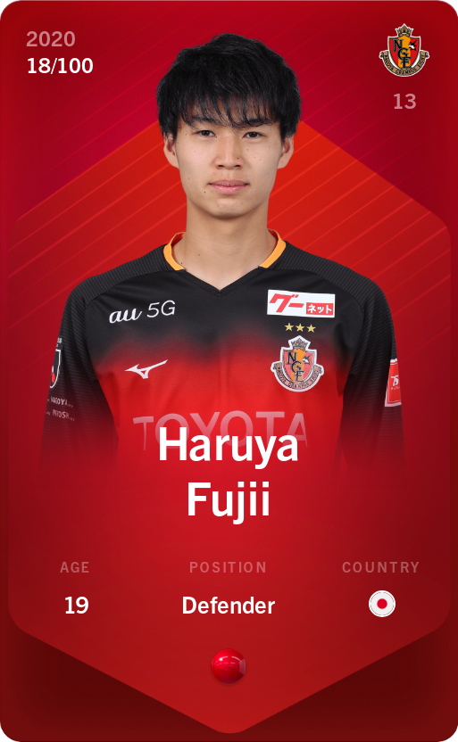 Sorare - Sorare Official - Haruya Fujii 2020-21 • Rare 18/100 - NFT # 12536233949114963762076590568237325419736570623001292230348138971540361465635