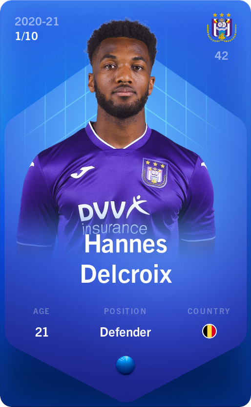 Sorare - Sorare Official - Hannes Delcroix 2020-21 • Super Rare 1/10 - NFT # 39338947670300770046534881226026338004529869573865508437853676924344072968418