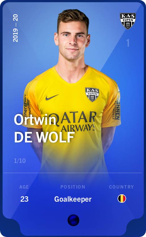 Sorare - Sorare Official - Ortwin De Wolf 2019-20 • Super Rare 1/10 - NFT # 40347829502804217923966902201344041346100894037320072101530912000834474764305