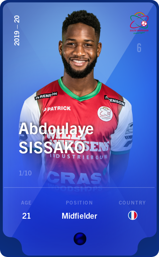 Sorare - Sorare Official - Abdoulaye Sissako 2019-20 • Super Rare 1/10 - NFT # 86266783579834423828478673677282907214972207020503716346282801328004381342700