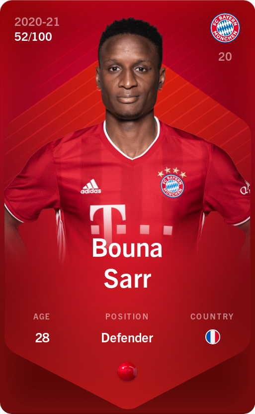 Sorare - Sorare Official - Bouna Sarr 2020-21 • Rare 52/100 - NFT # 56008048437949049129059125097996730991896669515651738546257693240285470760824