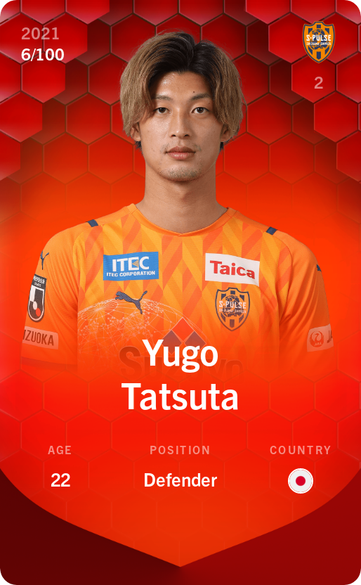 Sorare - Sorare Official - Yugo Tatsuta 2021-22 • Rare 6/100 - NFT # 49245172138772117030857274002507124638808123632476566231071007893269072519235