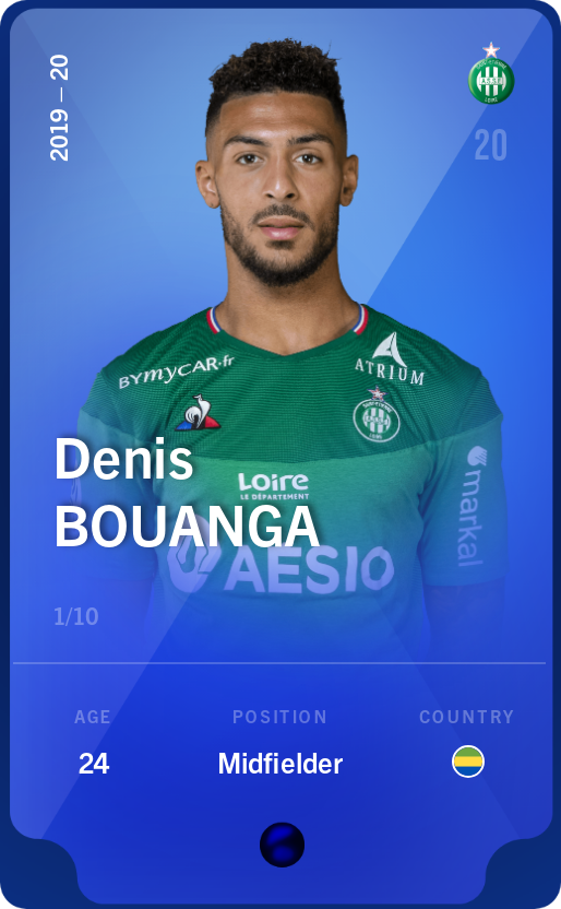 Sorare - Sorare Official - Denis Bouanga 2019-20 • Super Rare 1/10 - NFT # 39584900728331010396215156626079377180311289458075314370493014536091472525633